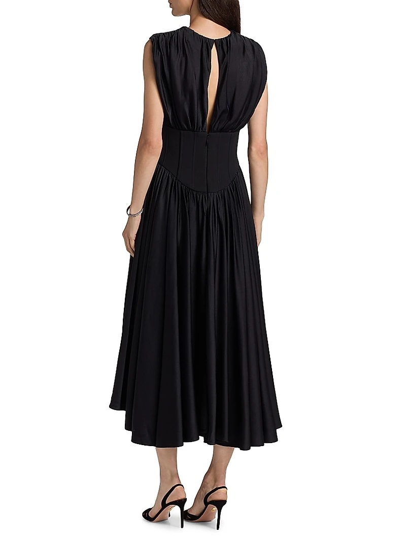 Satin Basque Cocktail Dress