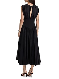 Satin Basque Cocktail Dress