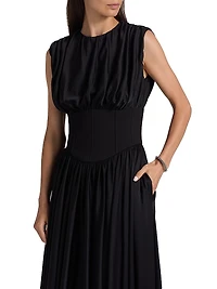 Satin Basque Cocktail Dress