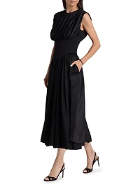 Satin Basque Cocktail Dress