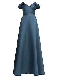 Satin Off-the-Shoulder Gown