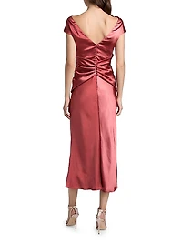 Satin Bias-Cut Midi-Dress