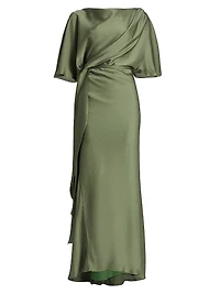 Hammered Satin A-Line Gown