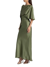 Hammered Satin A-Line Gown