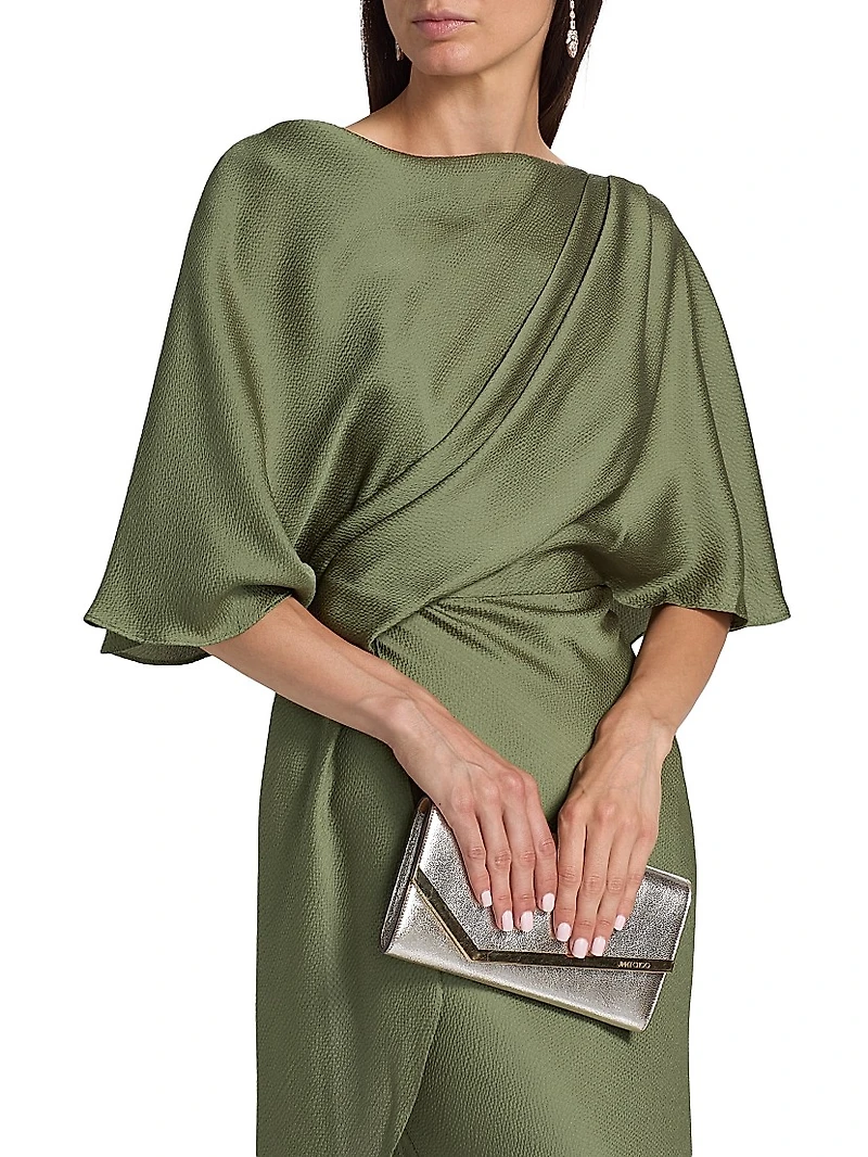 Hammered Satin A-Line Gown