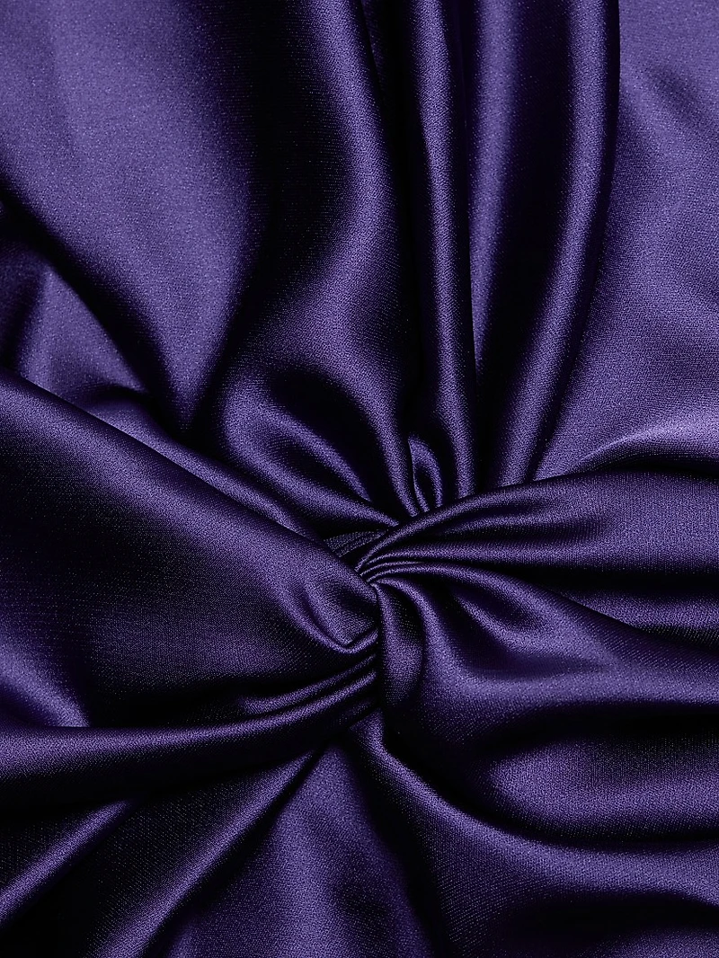 Halterneck Draped Satin Gown