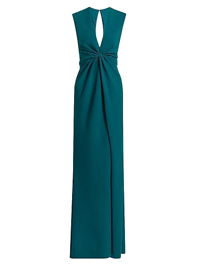 Stretch Crêpe Column Gown