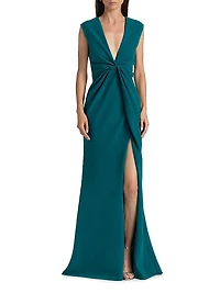 Stretch Crêpe Column Gown