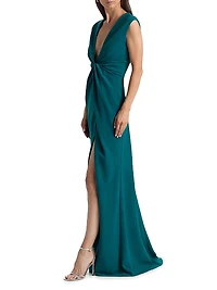 Stretch Crêpe Column Gown