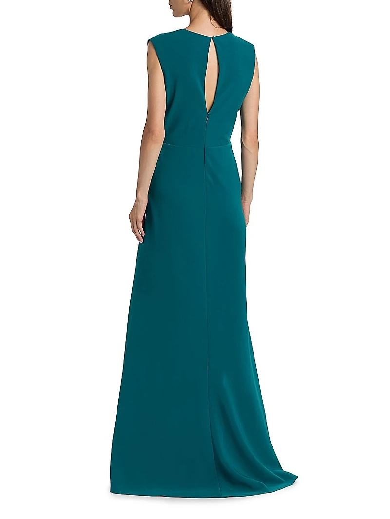 Stretch Crêpe Column Gown