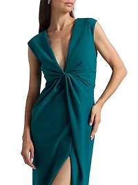 Stretch Crêpe Column Gown