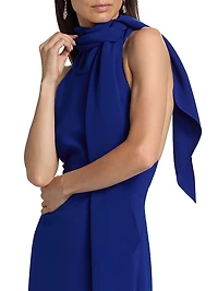 Knotted Sleeveless Column Gown