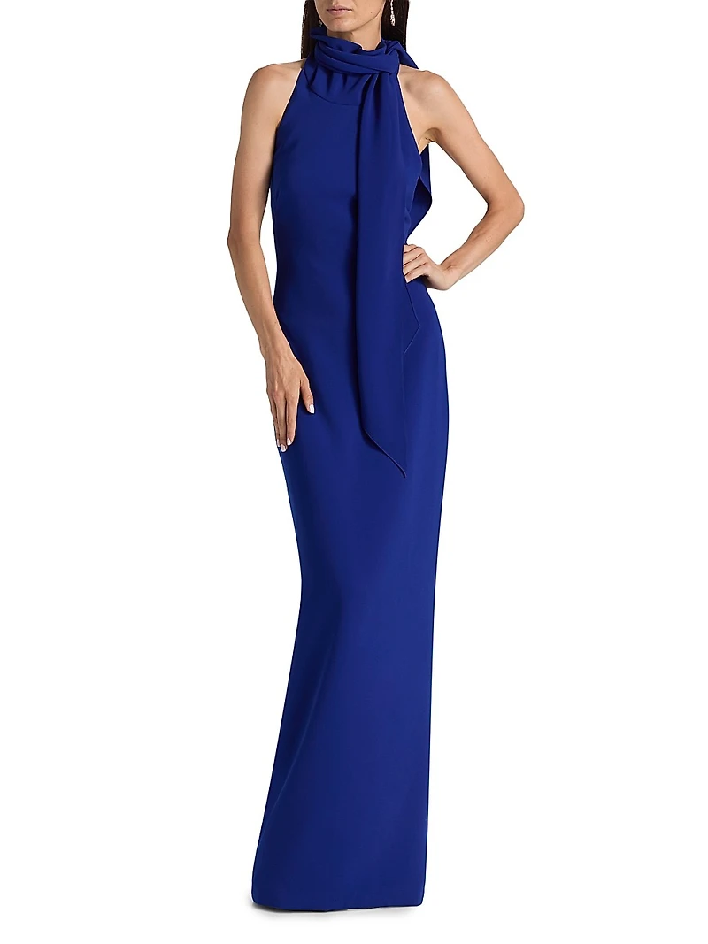 Knotted Sleeveless Column Gown