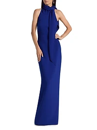 Knotted Sleeveless Column Gown
