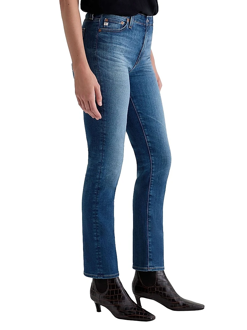 Mari Mid-Rise Slim Straight-Leg Jeans