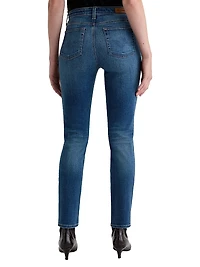Mari Mid-Rise Slim Straight-Leg Jeans
