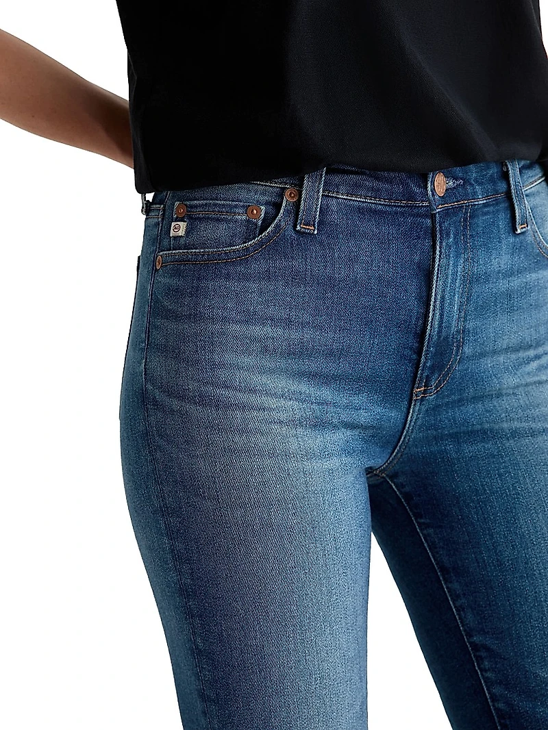 Mari Mid-Rise Slim Straight-Leg Jeans