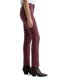 Mari Coated Mid-Rise Slim Straight Jeans