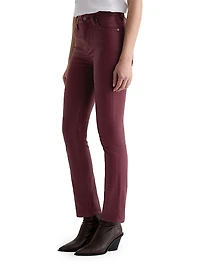Mari Coated Mid-Rise Slim Straight Jeans