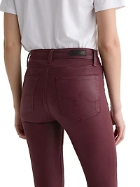 Mari Coated Mid-Rise Slim Straight Jeans