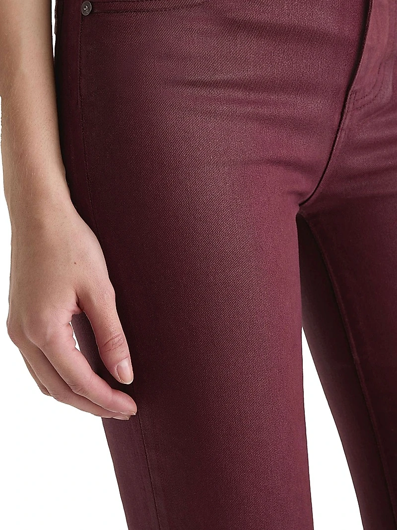 Mari Coated Mid-Rise Slim Straight Jeans