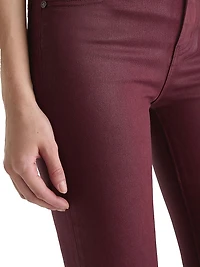 Mari Coated Mid-Rise Slim Straight Jeans
