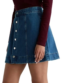 Evie Denim A-Line Miniskirt