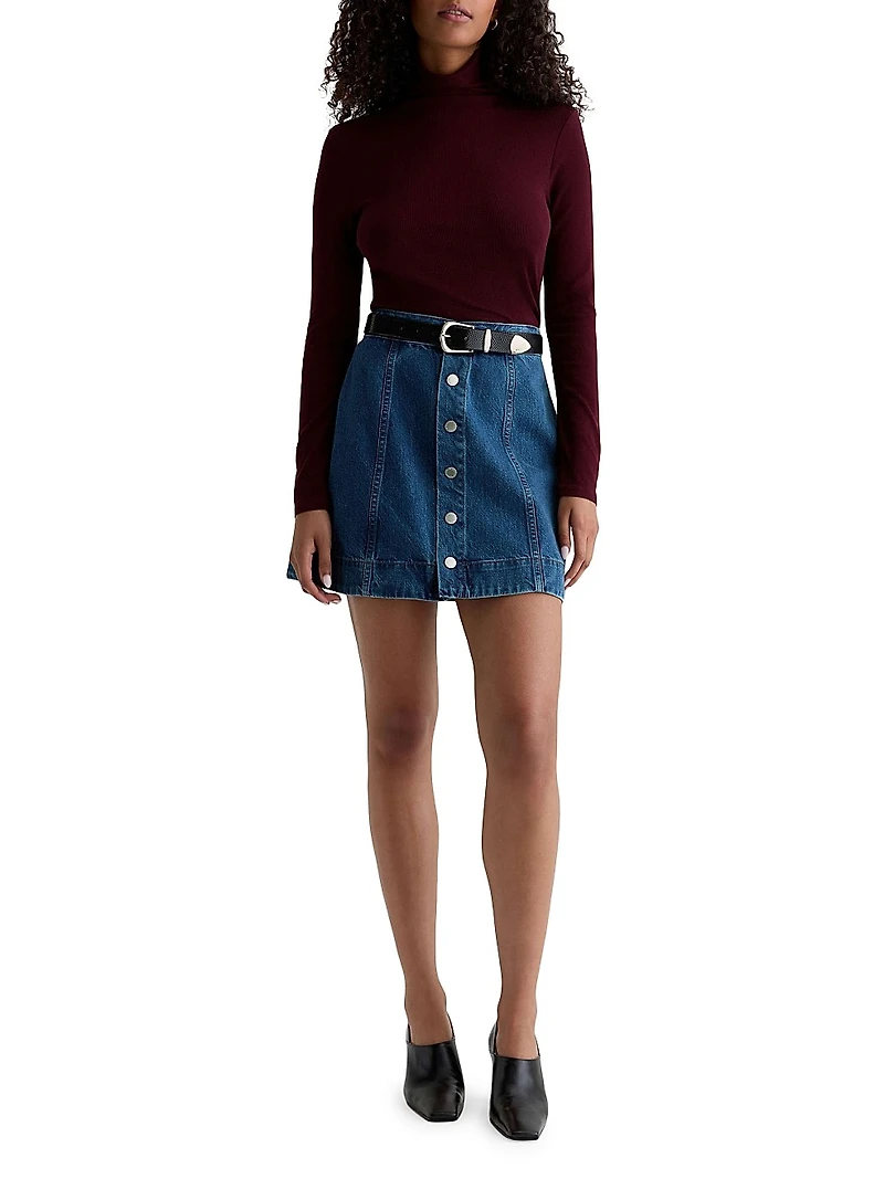 Evie Denim A-Line Miniskirt