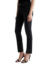 Mari Embellished Straight-Leg Jeans