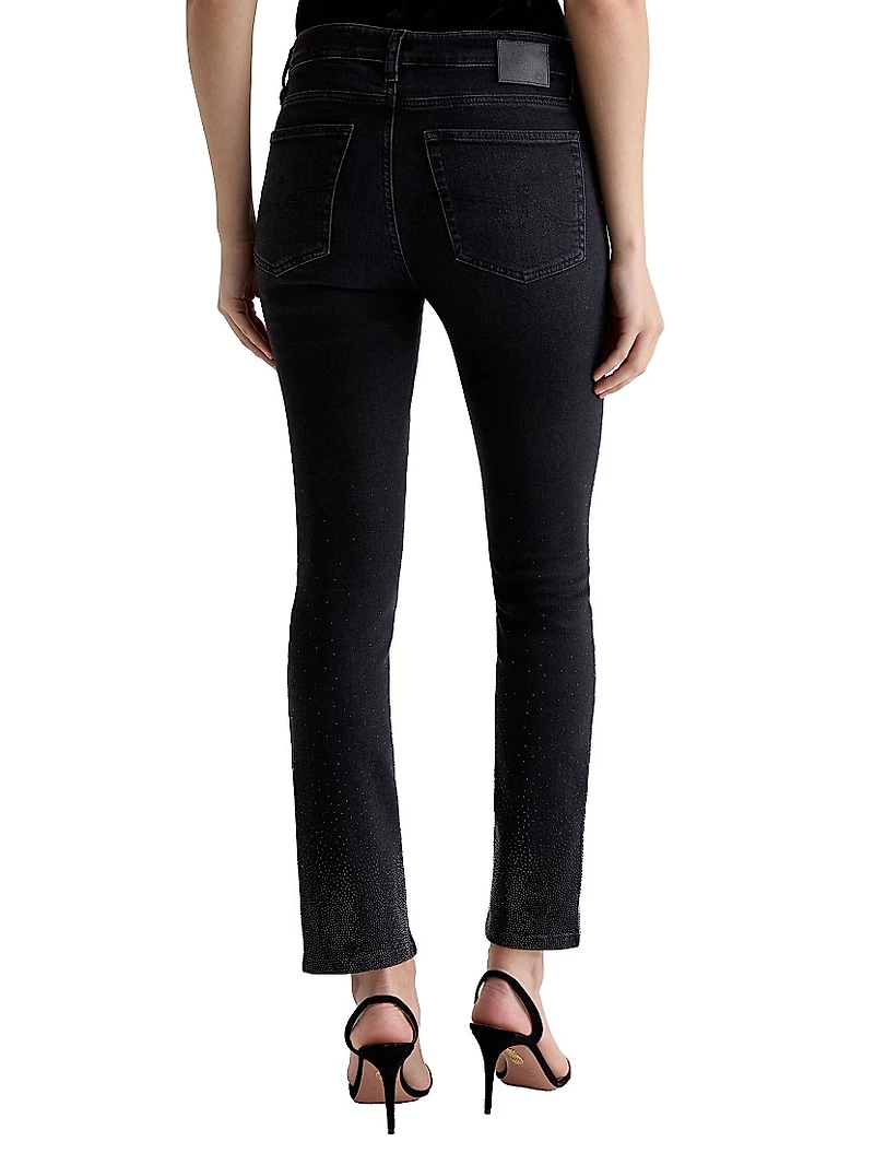 Mari Embellished Straight-Leg Jeans