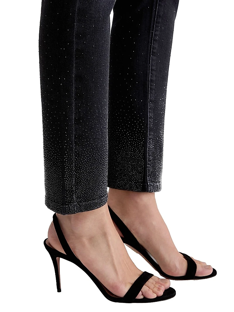 Mari Embellished Straight-Leg Jeans