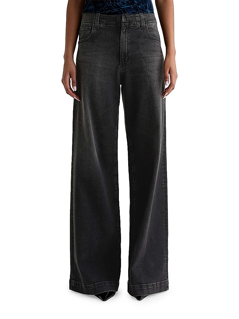 Deven Stretch-Cotton Wide-Leg Jeans