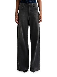 Deven Stretch-Cotton Wide-Leg Jeans