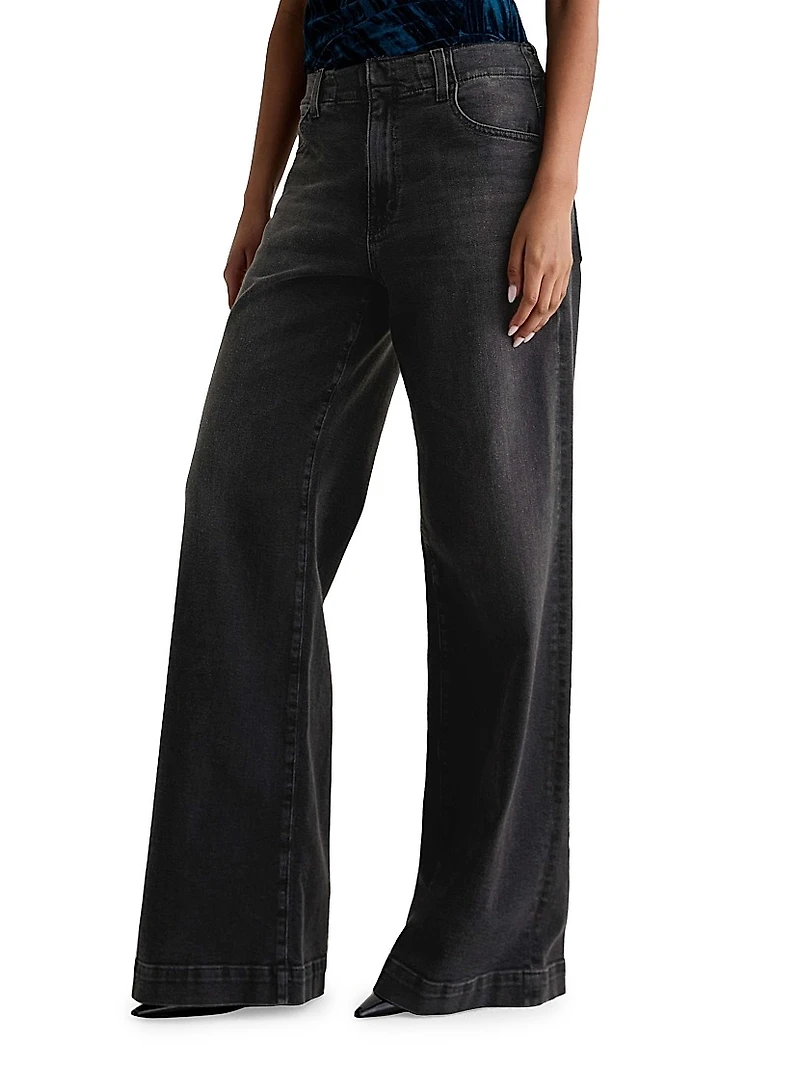 Deven Stretch-Cotton Wide-Leg Jeans