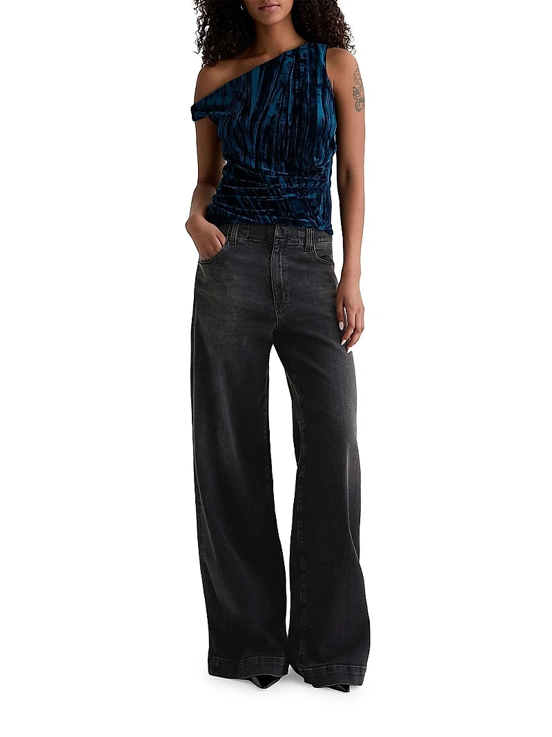 Deven Stretch-Cotton Wide-Leg Jeans