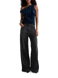 Deven Stretch-Cotton Wide-Leg Jeans