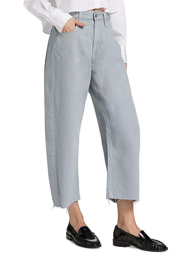 Hattie Crop Barrel-Leg Jeans