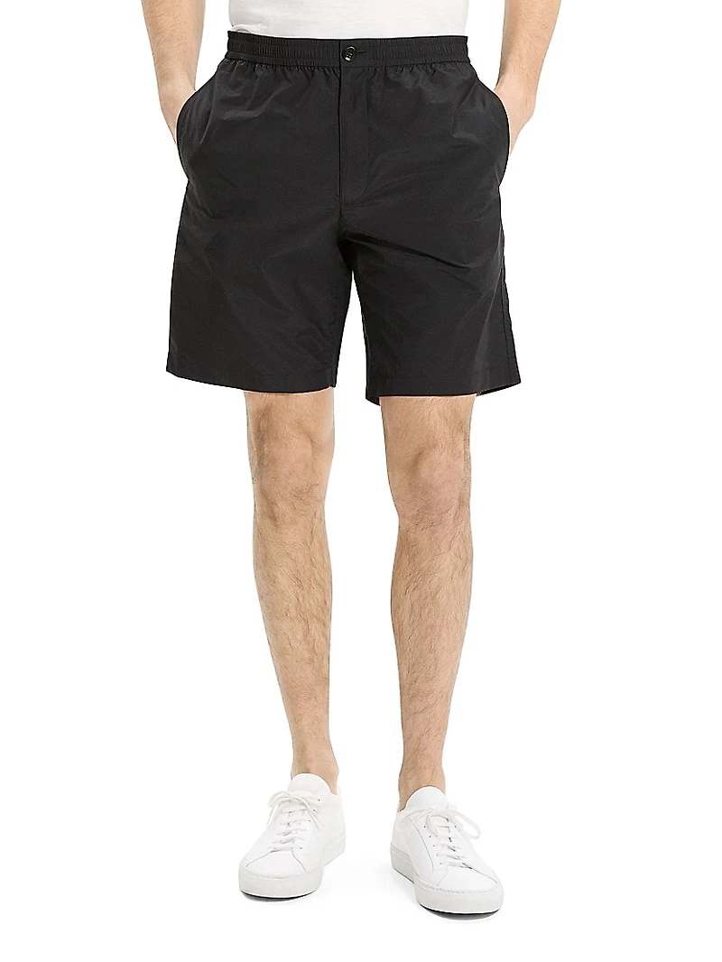 Straight Cotton-Nylon Shorts