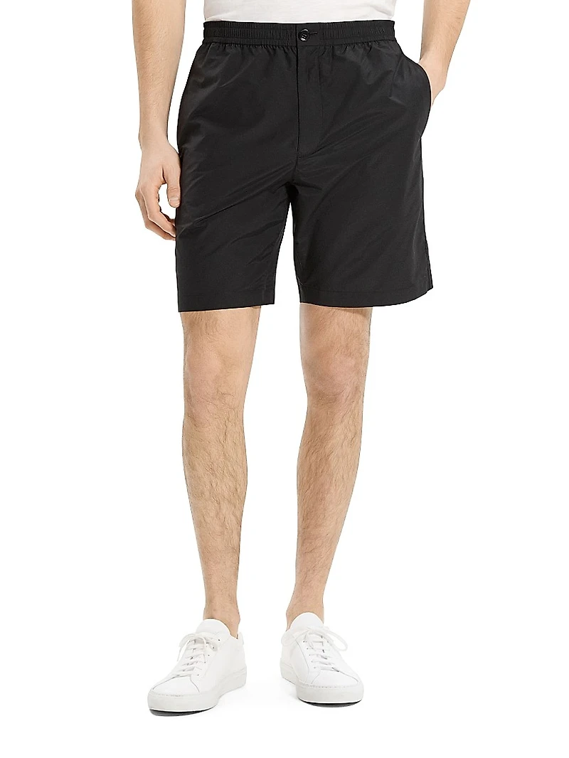 Straight Cotton-Nylon Shorts