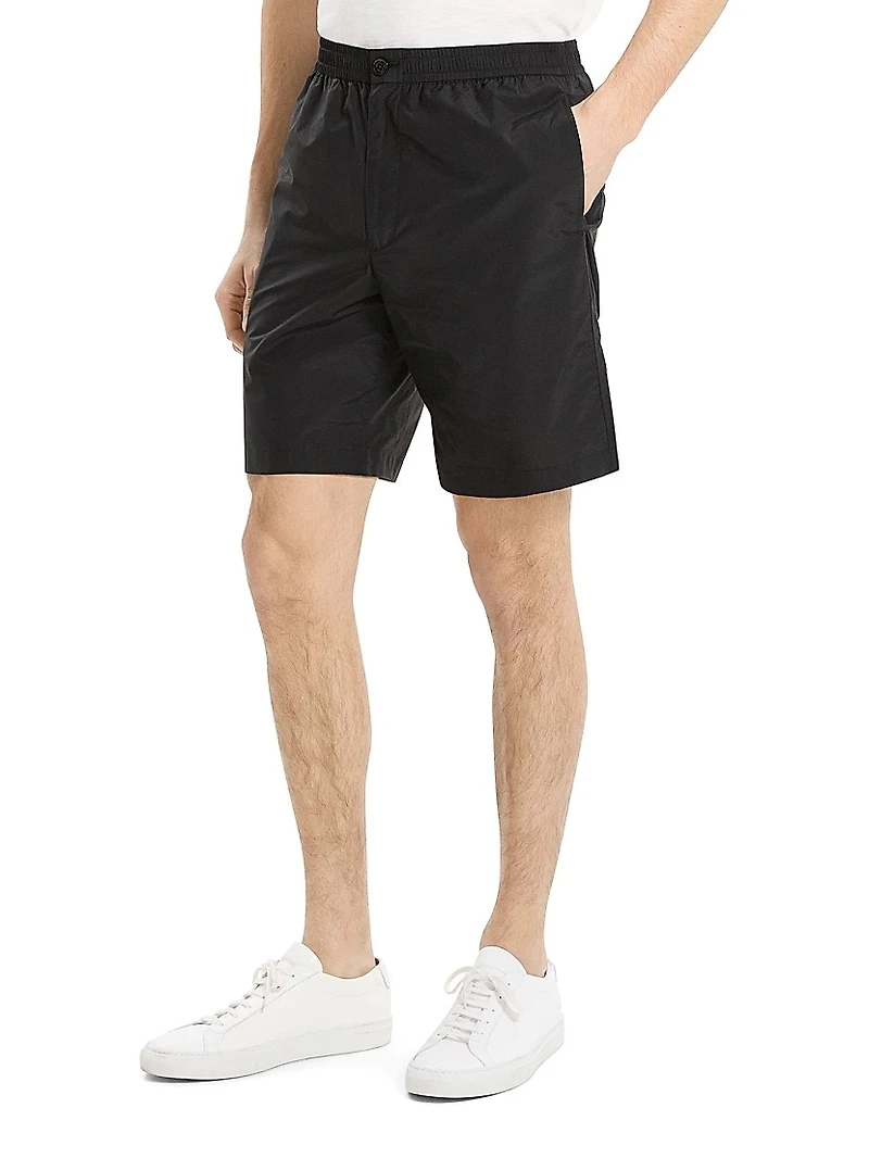 Straight Cotton-Nylon Shorts