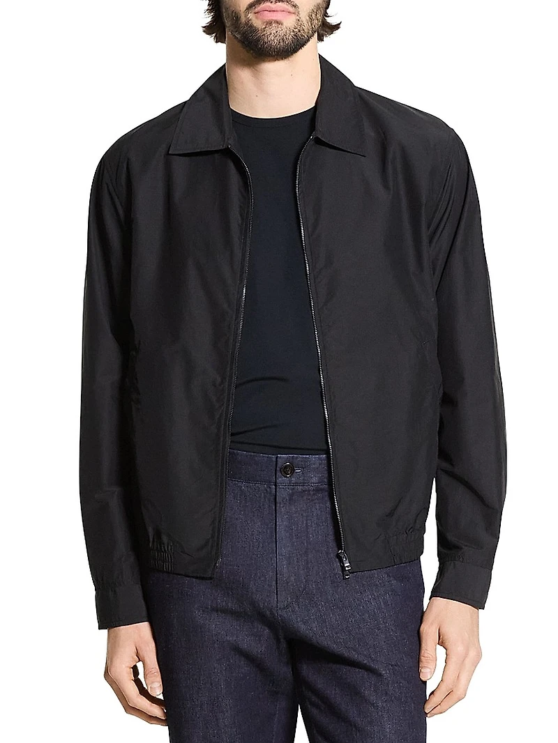 Cotton-Blend Zip-Up Blouson Jacket