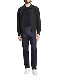 Cotton-Blend Zip-Up Blouson Jacket