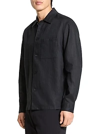 Linen Relaxed-Fit Button-Front Shirt