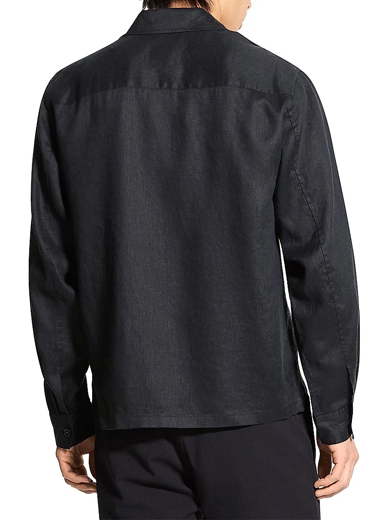 Linen Relaxed-Fit Button-Front Shirt