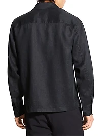 Linen Relaxed-Fit Button-Front Shirt