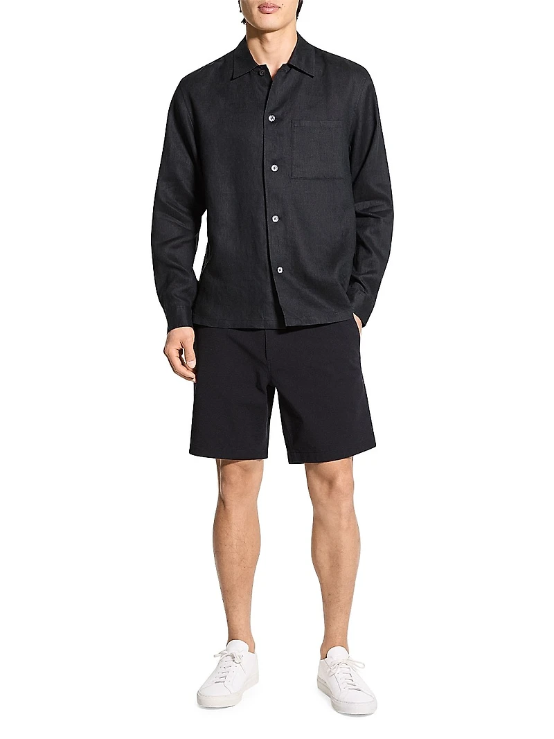 Linen Relaxed-Fit Button-Front Shirt