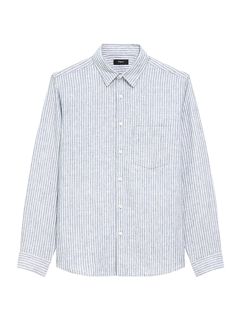 Irving Striped Linen Button-Front Shirt