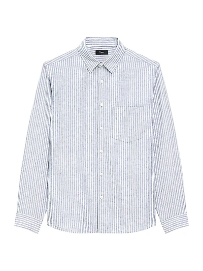 Irving Striped Linen Button-Front Shirt