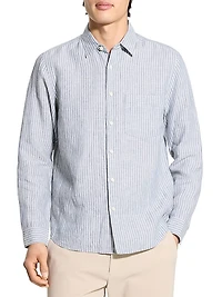 Irving Striped Linen Button-Front Shirt