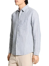 Irving Striped Linen Button-Front Shirt